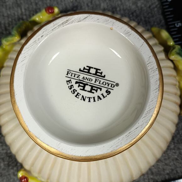 Fitz And Floyd Christmas Cat Trinket Box Porcelain Holiday Kitten Lid Candy Dish - Picture 3 of 11